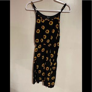 5Th & Love Mini Dress, Size S, Spaghetti straps, Black, sunflower pattern